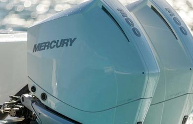 white Merc outboards