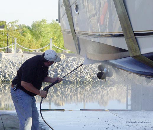 pressure washing boat for winter storage